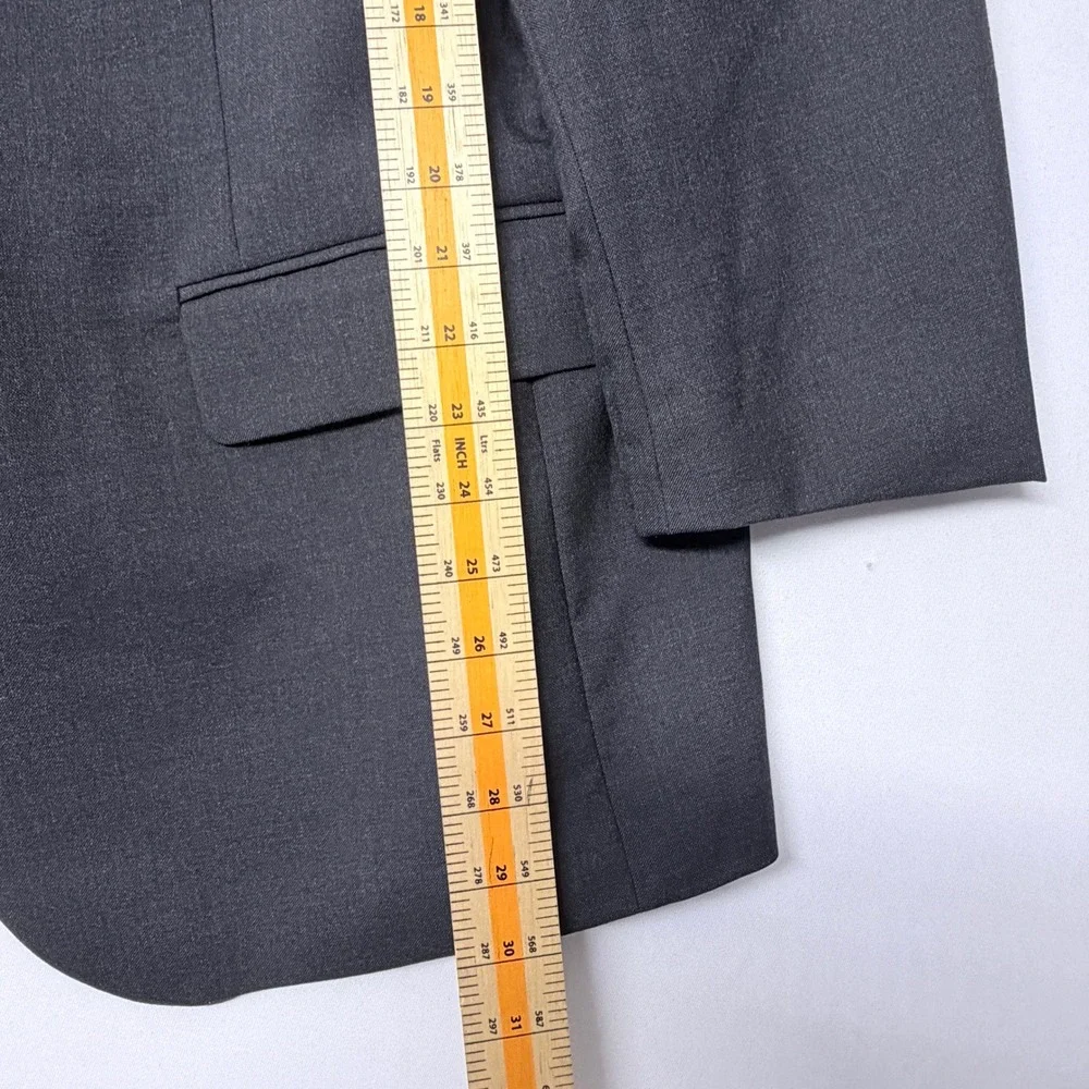 John Clarendon Mens 44R Blazer Charcoal Gray Two Button Sport Coat Made in USA